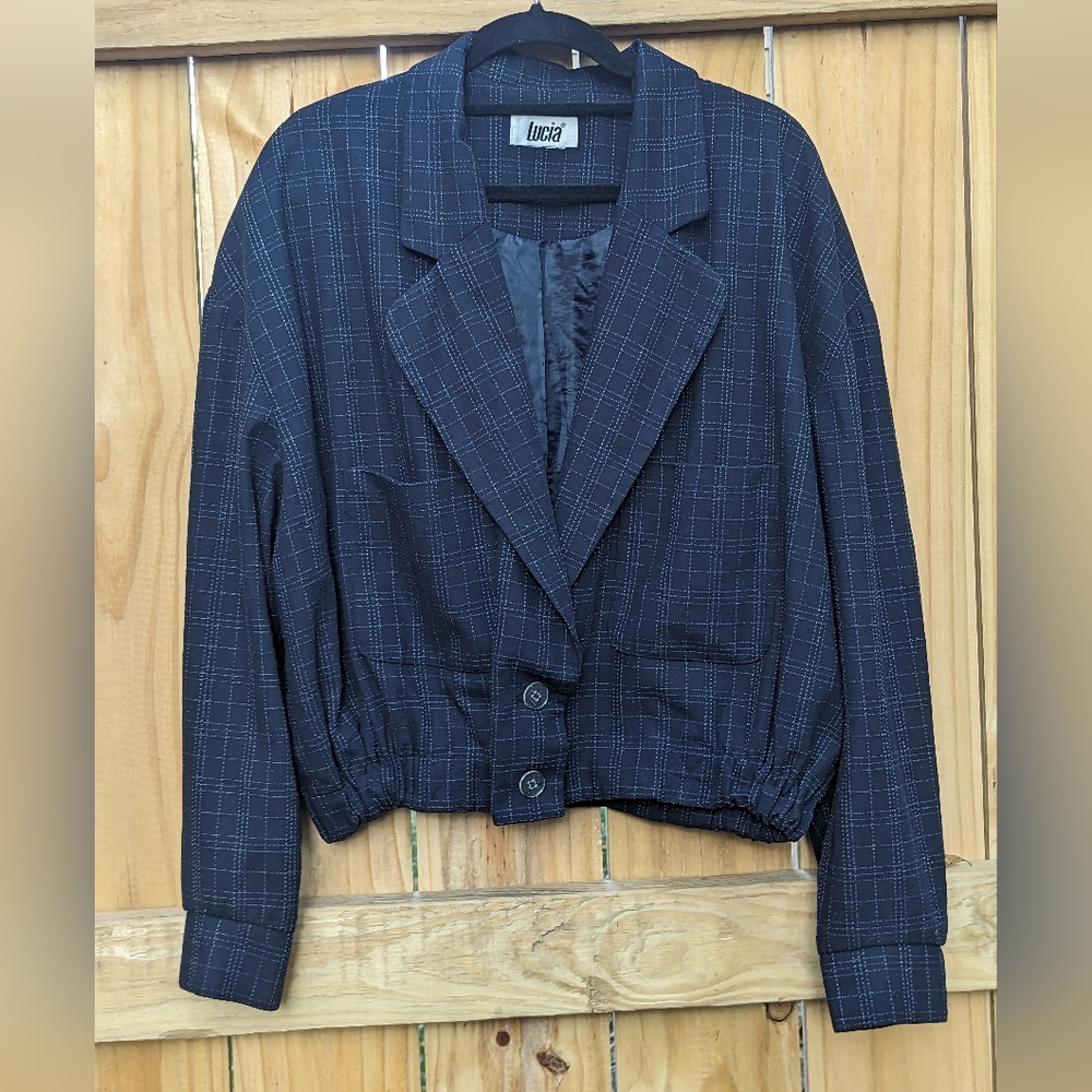 Vintage 1980s crop waist blazer jacket